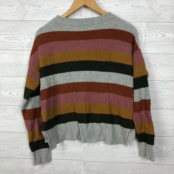 Madewell Womens Small Patch Pocket Pullover Sweater in Walton Stripe Long Sleeve - Picture 5 of 7